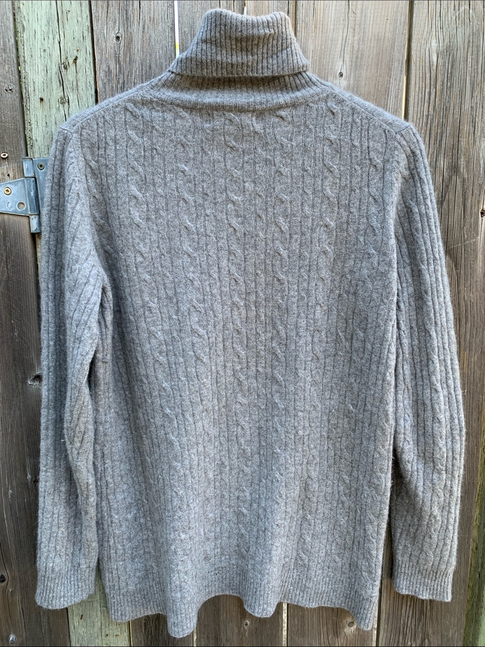 Vintage KENAR 100% 2-Ply Cashmere Cable Knit Turtleneck Sweater L - Picture 5 of 5